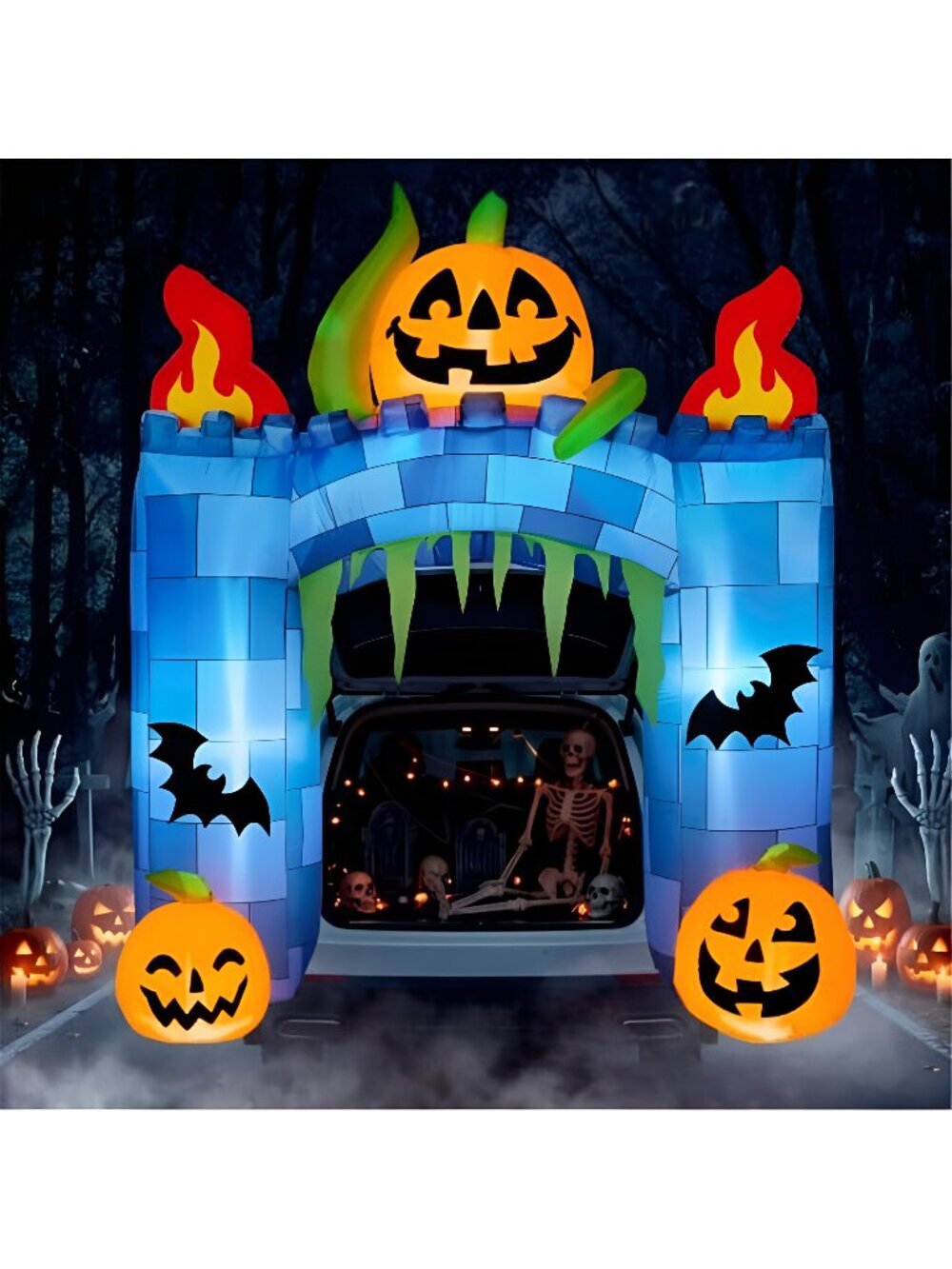 7FT Halloween Inflatable Trunk or Treat Car Decorations, Blow Up